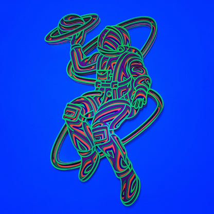 Astronaut Multilayer 11.5"x19.5" - UV Reactive