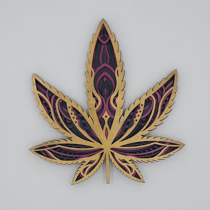 Cannabis Leaf Multilayer 11"x11"