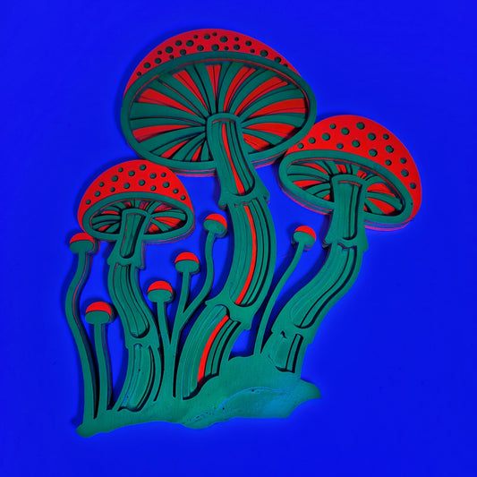 Mushroom 🍄Multilayer 11.25"x10" - UV Reactive