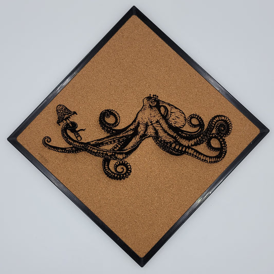 Fungi Lovin' Octopus Coral Nathan Corkboard 12"x12"