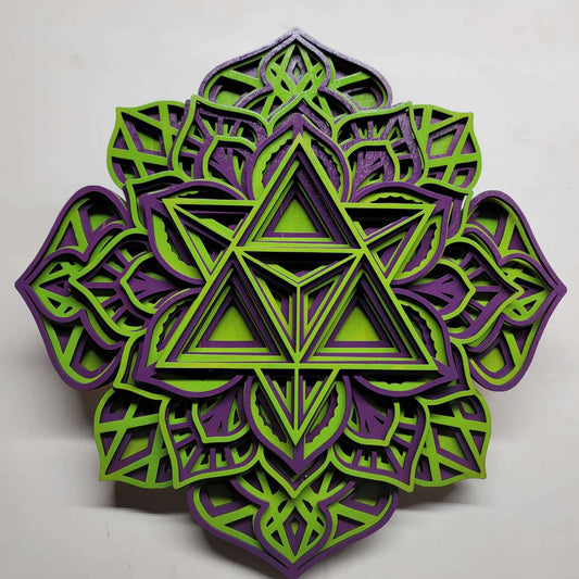 Star Tetrahedron Mandala Multilayer 11"x11"