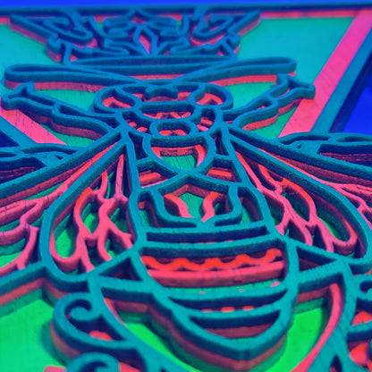 Cicada Multilayer 10"x11.5" - UV Reactive